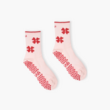Floral - Grip Socks - Red / Pink