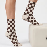 Espresso Check - Grip Socks