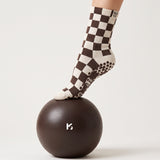 Espresso Check - Grip Socks