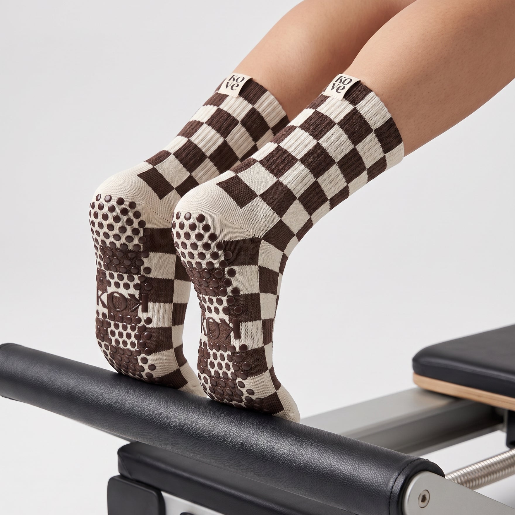 Espresso Check - Grip Socks