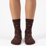 Espresso Blue Polka Dot - Grip Socks