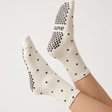 Black White Polka Dot - Grip Socks